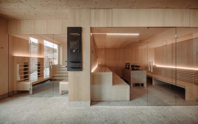 Wellnessbereich mit den Saunen im Dips and Drops Hotel