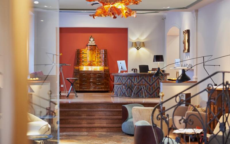 Lounge und Rezeption des Hotels und Villa Auersperg Salzburg