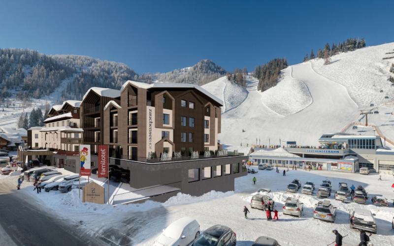 Neuer Zauchenseehof nach Renovierung, Aussenansicht im Winter
