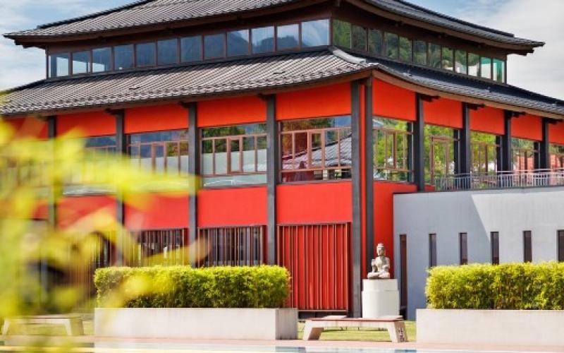 Pavillon im Garten des Asia Hotel und Spa Leoben