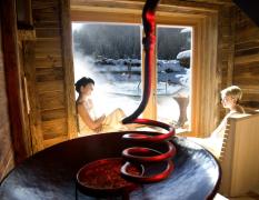 Brennstadl - eine Art Sauna - im Almwellness-Resort Tuffbad