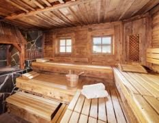 Sauna in rustikalem Landhausstil im Hotel Almesberger