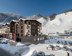 Neuer Zauchenseehof nach Renovierung, Aussenansicht im Winter