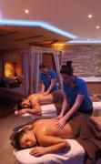 Behandlungsraum für Paar im Wellnessbereich des Verwöhnhotels Kristall