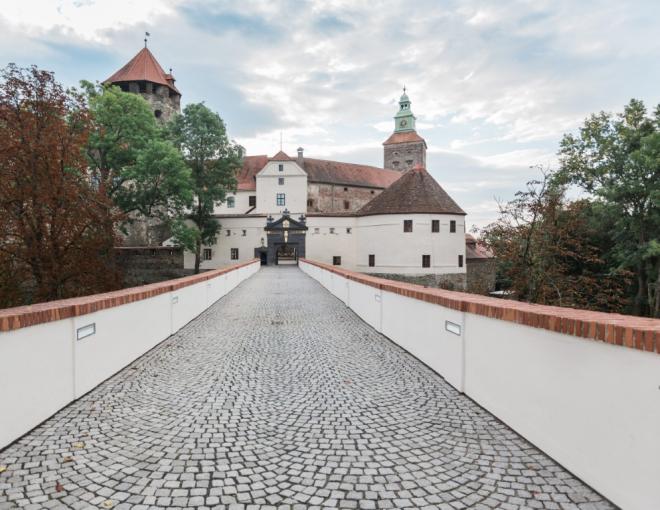 Aussenansicht aus der Zufahrtsstraße des Burghotels Schlaining